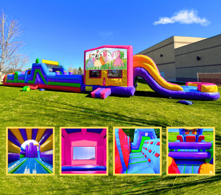 70ft Xtreme P Princess Bounce & Slide Obstacle Madness